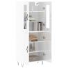 Stylish High Gloss White Highboard - 69.5x34x180 cm