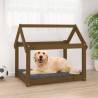 Dog Bed Honey Brown 81x60x70 cm Solid Wood Pine Colour honey brown Size 81 x 60 x 70 cm 