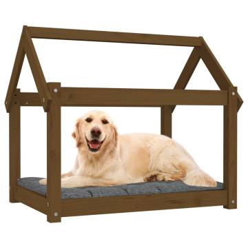 Comfortable Dog Bed in Honey Brown - Solid Wood Pine