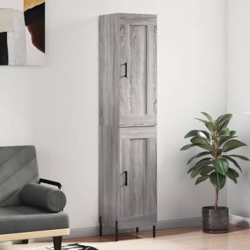 Highboard Grey Sonoma - Stylish Engineered Wood Storage | Hipo Market