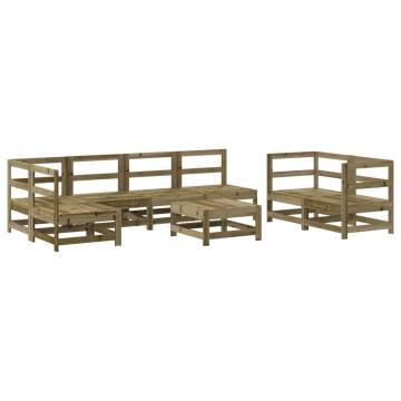 8 Piece Garden Lounge Set - Impregnated Wood Pine