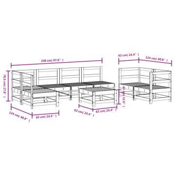 8 Piece Garden Lounge Set - Impregnated Wood Pine