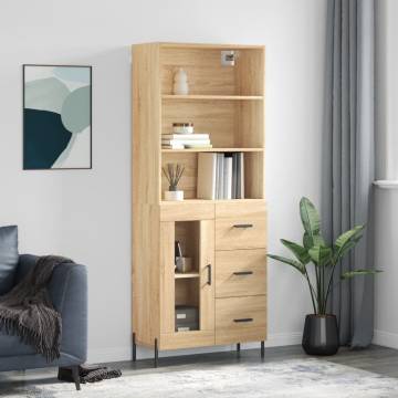 Highboard Sonoma Oak 69.5x34x180 cm | Stylish Storage Solution