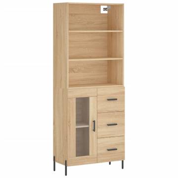 Highboard Sonoma Oak 69.5x34x180 cm | Stylish Storage Solution