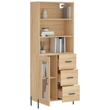 Highboard Sonoma Oak 69.5x34x180 cm | Stylish Storage Solution