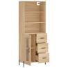 Highboard Sonoma Oak 69.5x34x180 cm | Stylish Storage Solution