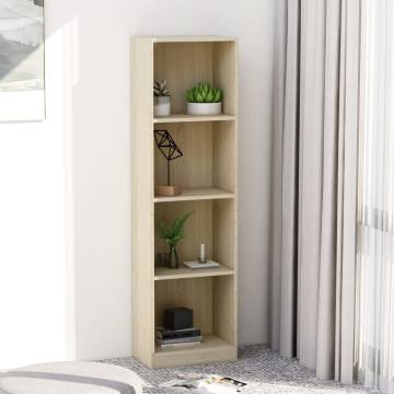 4-Tier Book Cabinet in Sonoma Oak - Modern Engineered Wood