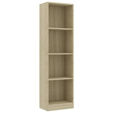 4-Tier Book Cabinet in Sonoma Oak - Modern Engineered Wood