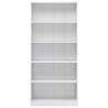 5-Tier White Book Cabinet - Stylish & Durable Storage Solution