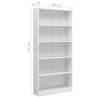 5-Tier White Book Cabinet - Stylish & Durable Storage Solution