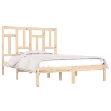 Solid Wood Pine Bed Frame 140x200 cm | Modern Design