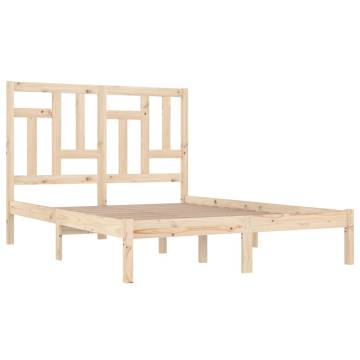 Solid Wood Pine Bed Frame 140x200 cm | Modern Design