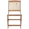 Folding Garden Chairs Set - 6 pcs Solid Acacia Wood