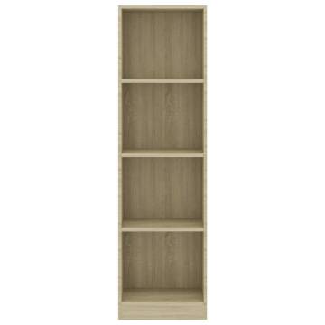 4-Tier Book Cabinet in Sonoma Oak - Modern Engineered Wood