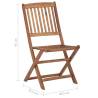 Folding Garden Chairs Set - 6 pcs Solid Acacia Wood