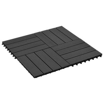 11 pcs Black WPC Decking Tiles 30x30 cm - 1 sqm | Hipomarket