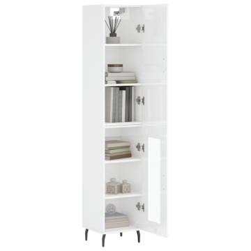 Highboard High Gloss White 34.5x34x180 cm - Stylish Storage Solution