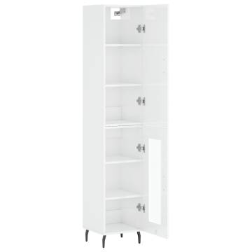 Highboard High Gloss White 34.5x34x180 cm - Stylish Storage Solution