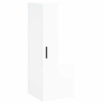 Highboard High Gloss White 34.5x34x180 cm - Stylish Storage Solution