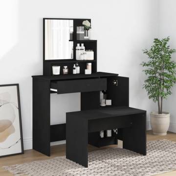 Stylish Black Dressing Table Set - 86.5x35x136 cm