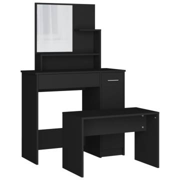 Stylish Black Dressing Table Set - 86.5x35x136 cm