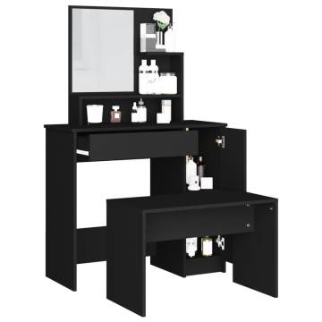 Stylish Black Dressing Table Set - 86.5x35x136 cm