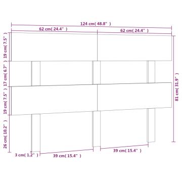 Stylish Solid Pine Bed Headboard - 124x3x81 cm