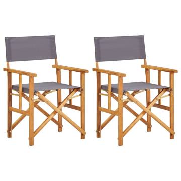 Director's Chairs 2 pcs Solid Acacia Wood - Stylish & Durable