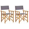 Director's Chairs 2 pcs Solid Acacia Wood Colour dark grey Quantity in Package 2 Number of 1 