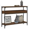 Elegant Brown Oak Console Table with Shelf - 100x29x75cm