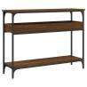 Elegant Brown Oak Console Table with Shelf - 100x29x75cm