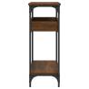 Elegant Brown Oak Console Table with Shelf - 100x29x75cm