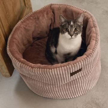 Designed by Lotte Cat Basket Ribbed Pink 50x35 cm - Hipomarket