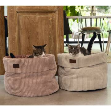 Designed by Lotte Cat Basket Ribbed Pink 50x35 cm - Hipomarket