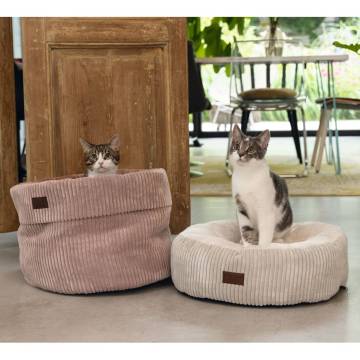 Designed by Lotte Cat Basket Ribbed Pink 50x35 cm - Hipomarket