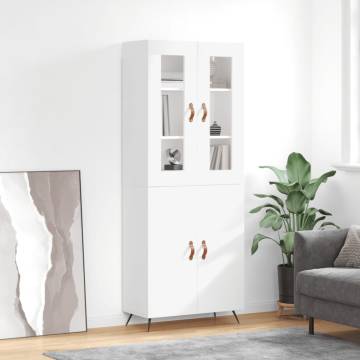 Stylish Highboard White 69.5x34x180 cm | Hipomarket