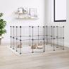 28-Panel Pet Cage with Door Black 35x35 cm Steel Size 4.3 cm Model 28-panel with door 