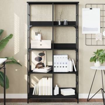 Black Bookshelf 78.5x33x153 cm | Durable Engineered Wood