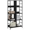 Black Bookshelf 78.5x33x153 cm | Durable Engineered Wood