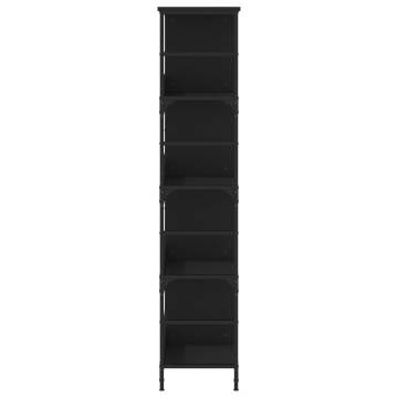 Black Bookshelf 78.5x33x153 cm | Durable Engineered Wood