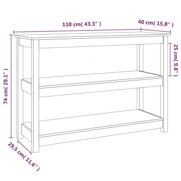 Grey Console Table 110x40x74 cm | Solid Pine Wood