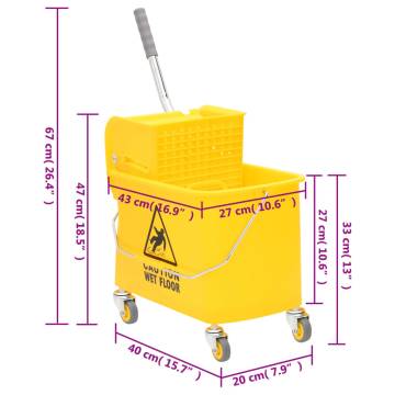 Cleaning Trolley with Mop Bucket - Durable & Practical Solution