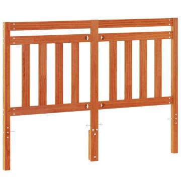 Stylish Wax Brown Solid Wood Pine Headboard - 135 cm