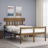 Bed Frame with Headboard Honey Brown Double Solid Wood Colour honey brown Size 135 x 190 cm Model high 