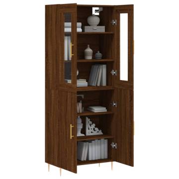 Stylish Highboard Brown Oak - 69.5x34x180 cm | HipoMarket