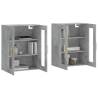 Wall Mounted Cabinets - 2 pcs Concrete Grey Engineered Wood