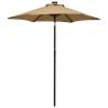 Parasol with LED Lights Taupe 200x211 cm Aluminium Colour taupe Quantity in Package 1 