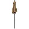 Taupe Parasol with LED Lights - 200x211 cm Aluminium