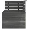 Garden Pallet Corner Sofa - Solid Pinewood Dark Grey | HipoMarket