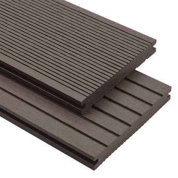 WPC Solid Decking Boards 20m² 2.2m Dark Brown | Hipomarket